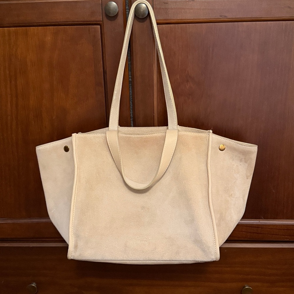 Margo New York "The Jamee Bag” Cream Suede Tote